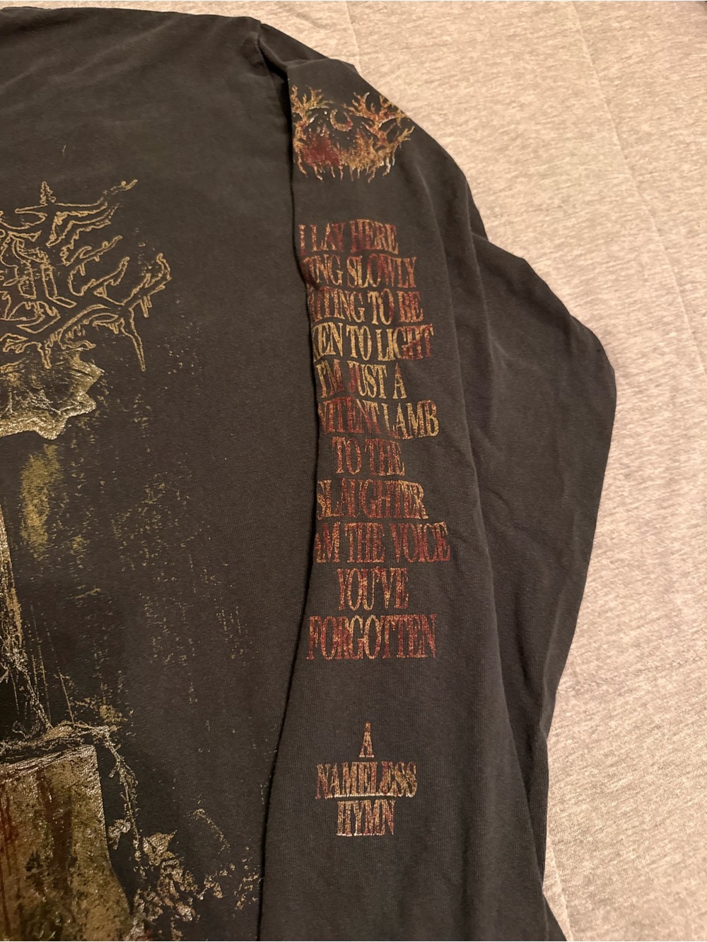Lorna Shore TourBlack Graphic Long-Sleeve Men's Shirt with Distressed Goat Print - Picture 3 of 7